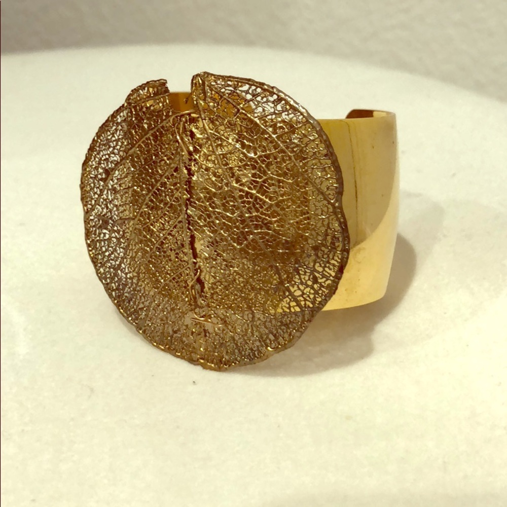 Real Leaf - In Gold Dipped- Arm Cuff